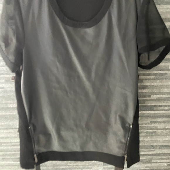 Calvin Klein Faux Leather Top - Picture 3 of 14